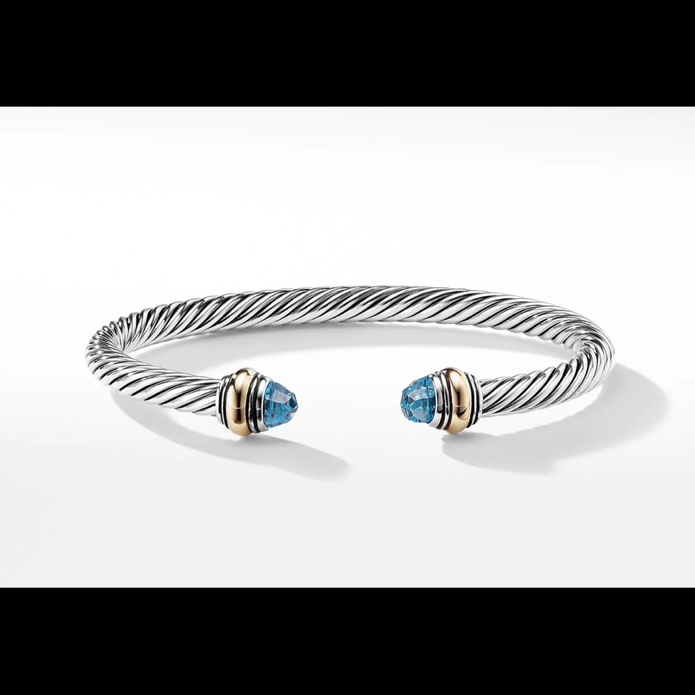 David Yurman 5mm blue topaz bracelet, authentic.